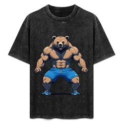 Mighty Workout Bear T-Shirt Plus Size Quick Dry Sports Tee