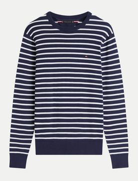Pullover mit Flag-Stickerei Blau M