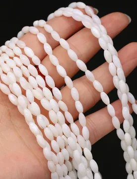 Natural Shell Beads Mother of Pearl Rice Shape Punch Loose Isolation Bead for Jewelry Making DIY Bracelet Necklace Accessories - Aliexpress - FashionsVida
