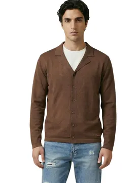 Herren Cardigan Braun 511713