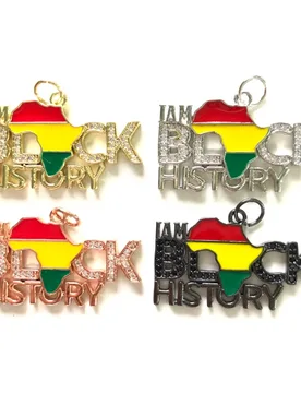 Pcs Zirconia Pave Enamel I Am Black History Word Charm for Juneteenth Bracelet Necklace Making Black History Month Pendant - Aliexpress - FashionsVida