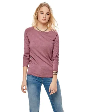 T-shirt à Manches Longues Mila Lacy Knit Detail Melange Mesa Rose / Melange XS
