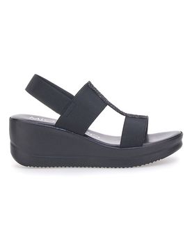 Sandali Neri Con Zeppa Elasticizzati 2210/9738 41