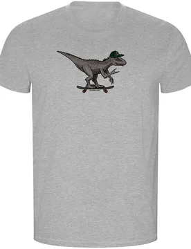 T-shirt à Manches Courtes Dino Skate Eco Heather Grey S - Kruskis - FashionsVida