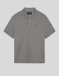 Men's Plain Polo Shirt in Mid Grey Marl