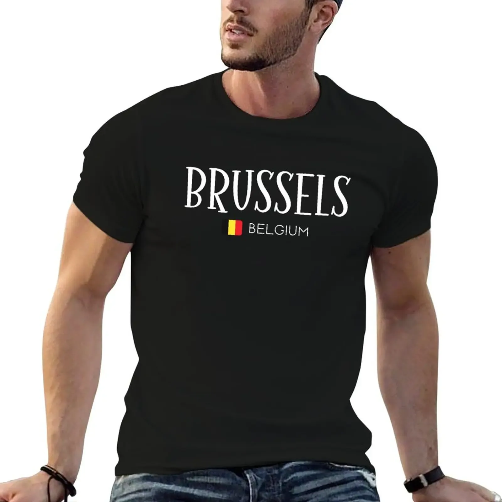 Brussels - Belgium T-Shirt Basic Solid Color Short Sleeve T-Shirt - Aliexpress - FashionsVida