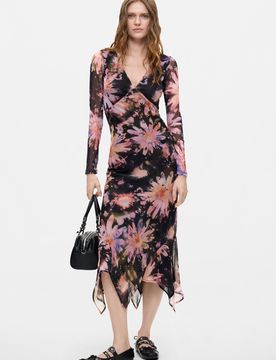 Robe midi à manches longues, , XS