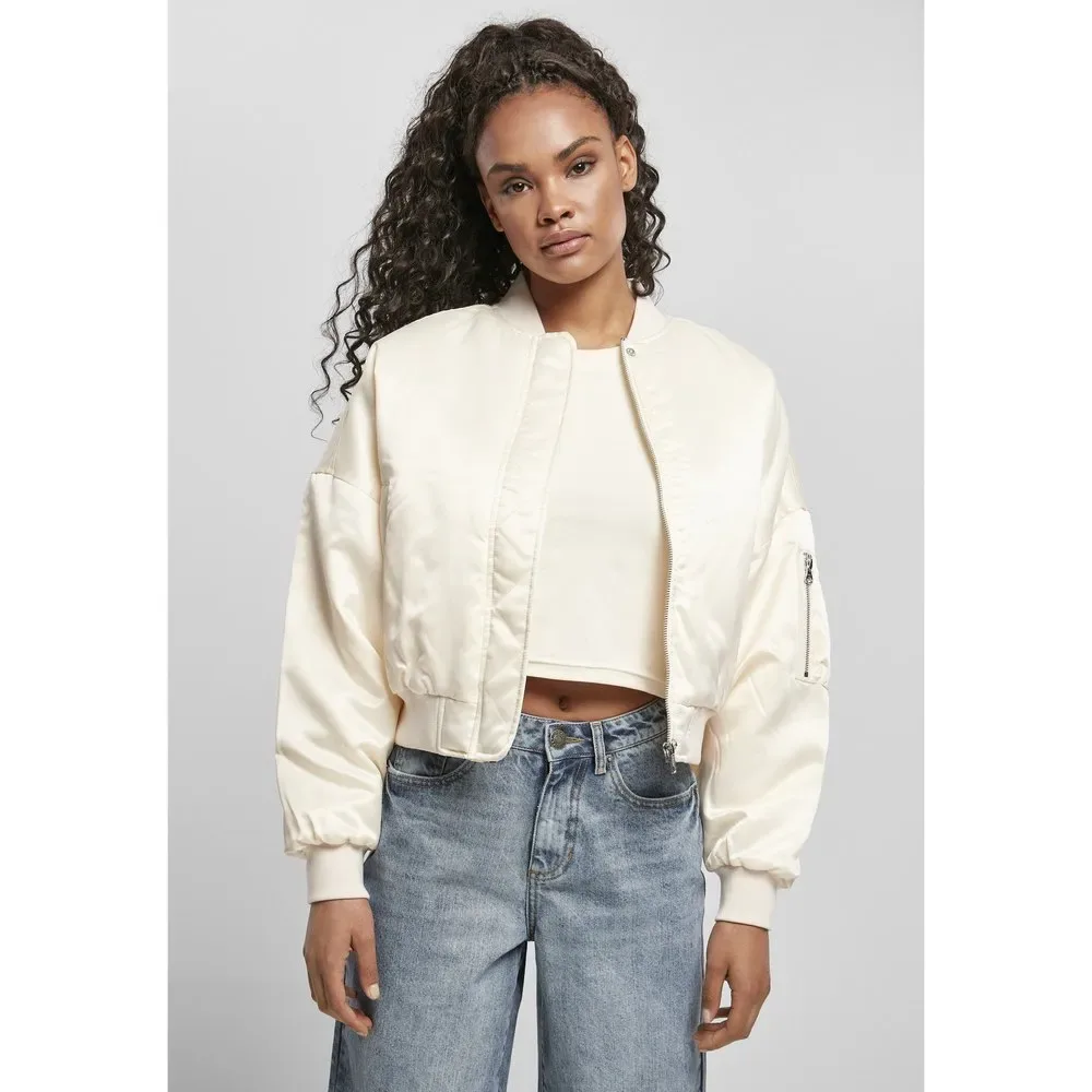 Giacca Oversized Satin White 5XL - Urban classics - FashionsVida