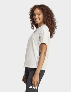 Womens Women's Essentials 3-Stripes Cotton T-Shirt - Beige, beige beige Donna taglia XS