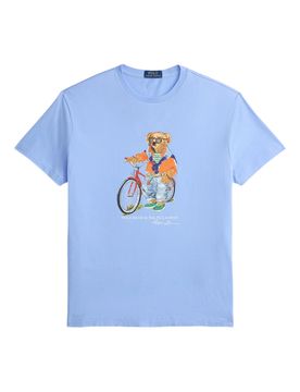 Slim-Fit T-Shirt with Polo Bear Graphic Print