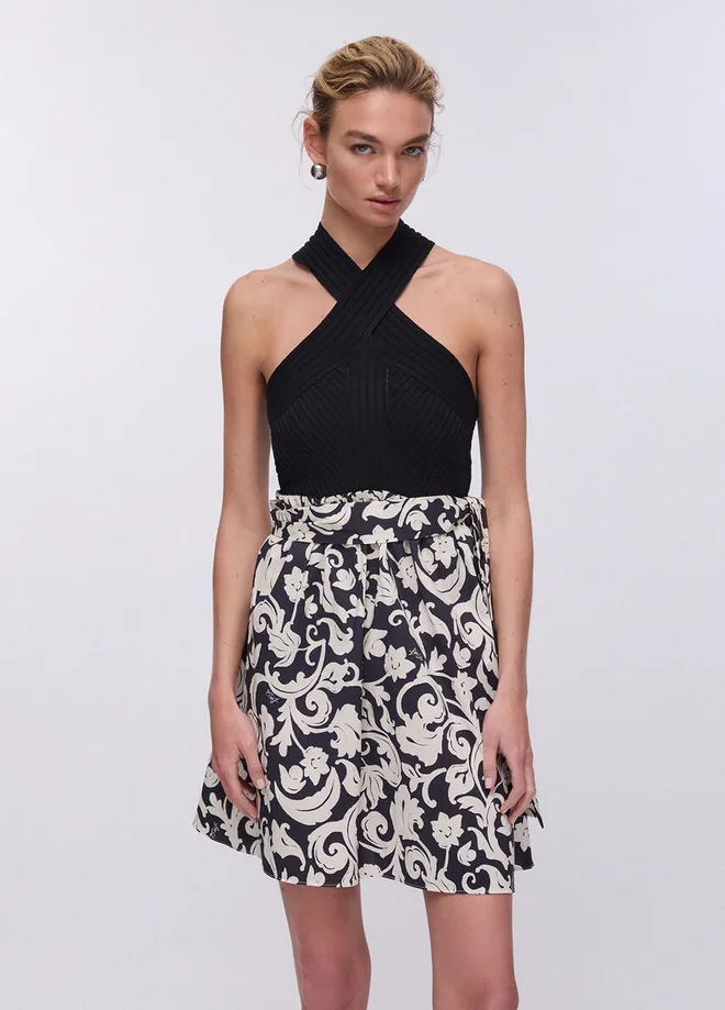 Abito corto con stampa donna nero - Liu jo - FashionsVida