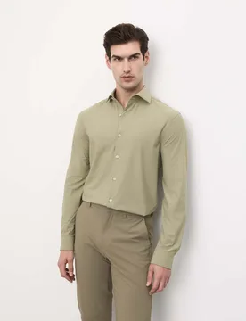 Slim Fit Stretch Performance Shirt Olive male - Autograph - FashionsVida