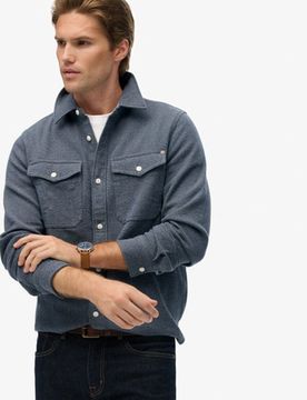 Superdry Herren The Merchant Store - Schweres Flanellhemd Blue - Größe: XL