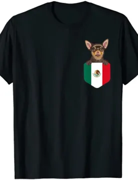 Mexico Flag Brown Chihuahua Dog In Pocket Men T-Shirt Short Sleeve Casual Cotton O-Neck Summer T Shirts - Aliexpress - FashionsVida