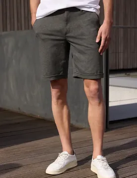 Street One Chino Shorts aus elastischem Jersey mit Flexbund male Grau