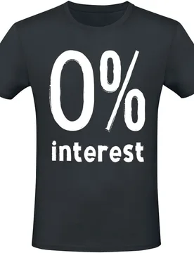 T-Shirt - 0% Interest - M bis 3XL - für Männer - Größe L - schwarz - Männer - male - Sprüche - FashionsVida