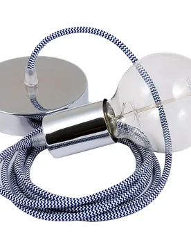 Cables Suspension Luminaire Rz12 Zigzag 2 M Diy Blue / Chrome Plated One Size - Creative - FashionsVida