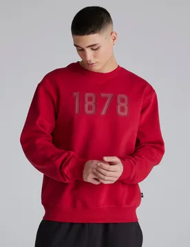 Manchester United Mens 1878 Sweatshirt Red L - Raw - FashionsVida