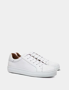 Leather Lace Up Trainers White male - Hawes & Curtis - FashionsVida