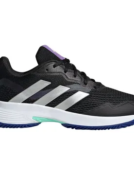 Courtjam Control Clay All Court Shoes Cblack / Silvmt / Pulmin UK 6 - Adidas - FashionsVida
