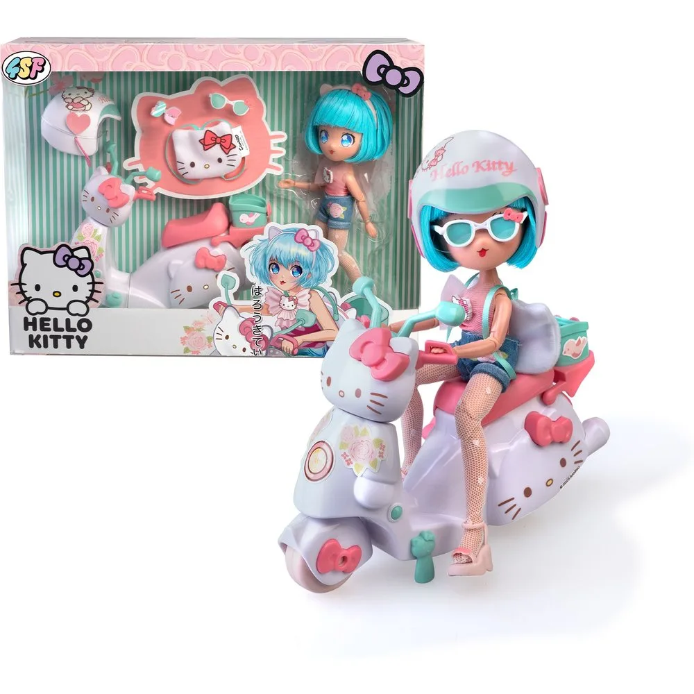 Muñeca Pretty Pink Scooter Hello Kitty - Famosa - FashionsVida