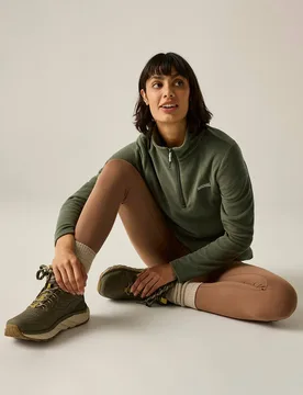 Women's Sweethart Lightweight Half Zip Fleece Sweatshirt in Olive Size: 24 - Olive - Size: 24 - Regatta - FashionsVida