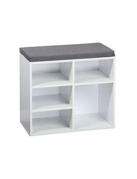 Schuhschrank mit Sitzkissen, 5 Fächer weiss