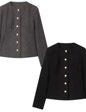 Jenny&Dave French Elegant Slim Fit Single Breasted Blazers Women Round Neck Women's Jacket Woman Clothes Blazer Mujer Tops - Aliexpress - FashionsVida