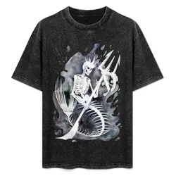 Mermaid skeleton T-Shirt Casual Simple Design Short Sleeve Shirt