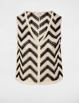 Top de mujer sin mangas efecto calado - Morgan - FashionsVida