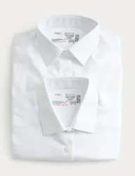 Pack Girls' Pure Cotton Regular Fit School Shirts (2-18 Yrs) White female