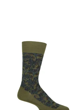 Mens 1 Pair Pantherella x Sanderson Tapestry Trees Egyptian Cotton Socks Forest Green 7.5-9.5 Mens - Green - Size: 7.5-9.5 Mens - SockShop - FashionsVida