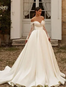 Elegant Wedding Dress Taffeta With Embroidered A-Line Bridal Heart-Shaped Neckline Corset Ball Gown Customized Vestido De Novia - Aliexpress - FashionsVida