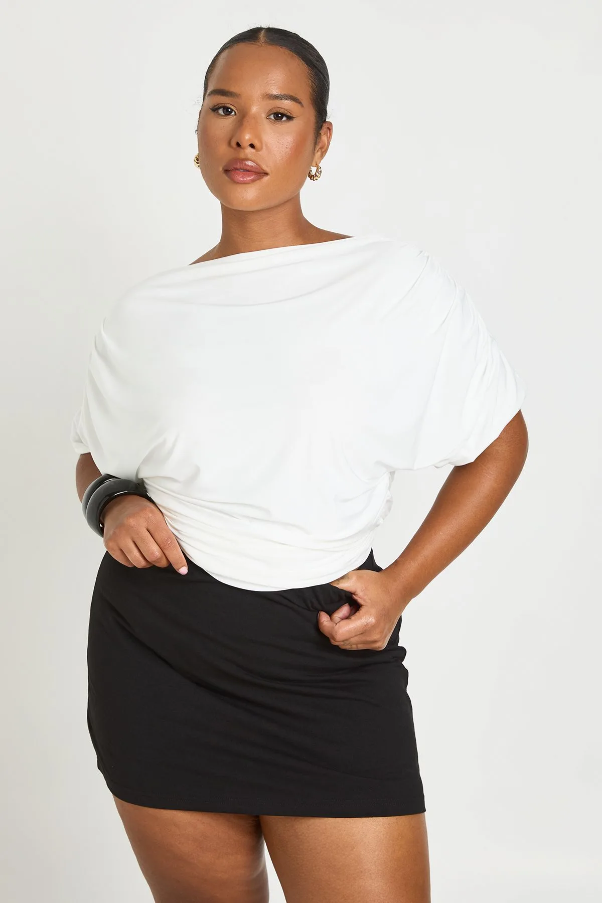 Womens Plus Basic Jersey Skort - Black Cotton - Size 20 Uk - Boohoo - FashionsVida