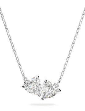 Collana Mesmera, Cuore, Bianca, Placcato rodio OS - Swarovski - FashionsVida