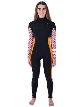Combinaison En Néoprène à Manches Longues Et Fermeture éclair Sur La Poitrine Plus Printed 4/3 Mm Gym Red O Burghundy Crush 4