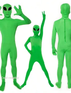 Disfraz de Cosplay de Alien E.T. para Adultos, Traje de Mascota de Alien E.T. Verde Tailandés, Disfraz de Fantasía para Halloween y Carnaval - Shein - FashionsVida