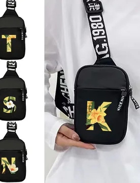 Men Sports Chest Pack Fitness Yoga Mini Chest Bag Wallet Shoulder Crossbody Bag Outdoor Floral Initial Name A To Z Pattern - Aliexpress - FashionsVida