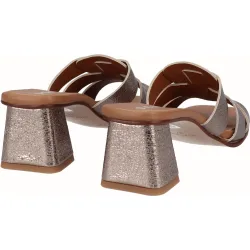 Zuecos de tacón de mujer de piel
