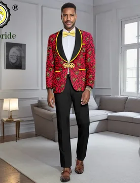 Men`s Business Suits Single Button Full Sleeve Slim Fit Print Blazer with Bow Tie and Trousers Set Evening Tuxedo 2516021 - Aliexpress - FashionsVida