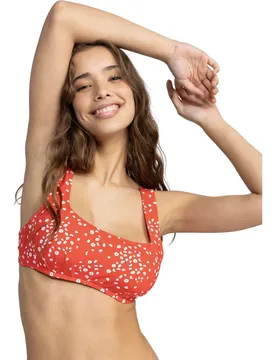 Top Bikini Pt Beach Classics Dcup Poppy Red Dancing Ditsy Swim XS