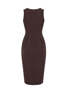 Vestito Smanicato In Crpe Leggero