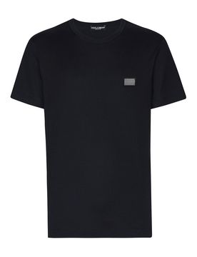 T-shirt girocollo in cotone con logo