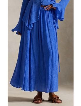 Para mujer. 211A96330001 Falda cruzada evasé arrugada (38), Casual, Lyocell