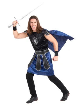 Ritterkönig-Kostüm Mittelalter schwarz-blau - male - KARNEVAL-MEGASTORE - FashionsVida