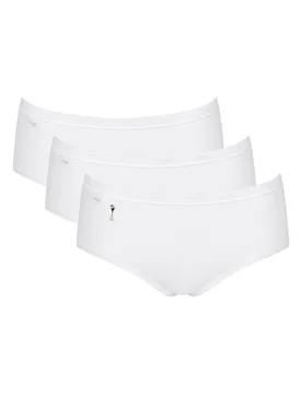Womens Basic+ Midi 3 Pack Briefs - White - Size 3xl - Sloggi - FashionsVida