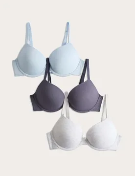 Pk Cotton Rich Wired Push-Up Bras A-E Grey Mix female - M&S - FashionsVida