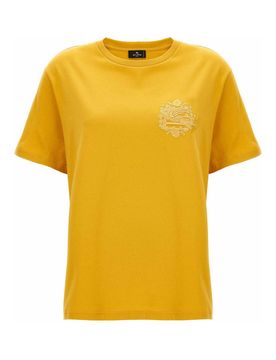 Etro T-shirt in cotone ricamata