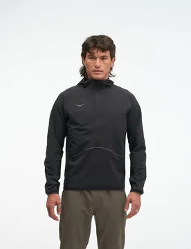 Men's SkyGlow Half-Zip Jacket in Black, Size Large - HOKA - FashionsVida