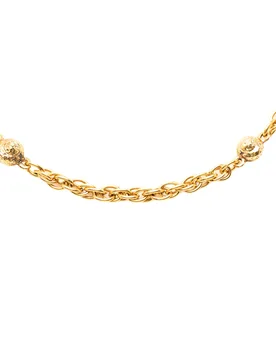 Gold Plated Ball Charms Necklace - Chanel - FashionsVida
